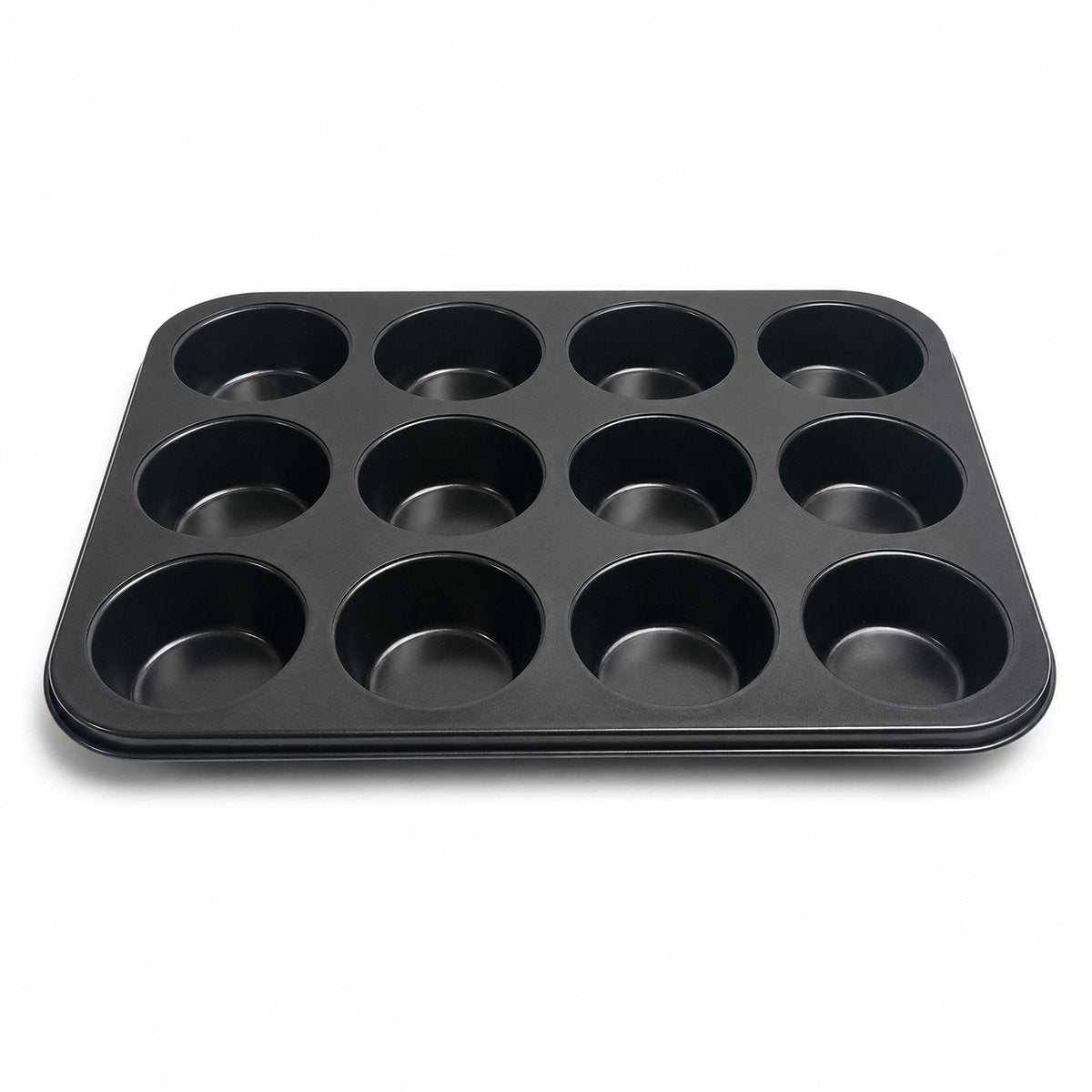 Sans Marque Kozie Muffinform ohne Markenzeichen für 12 Muffins – PFAS-frei – Antihaft-Backform – Cupcake-Form – Metall – Anthrazit