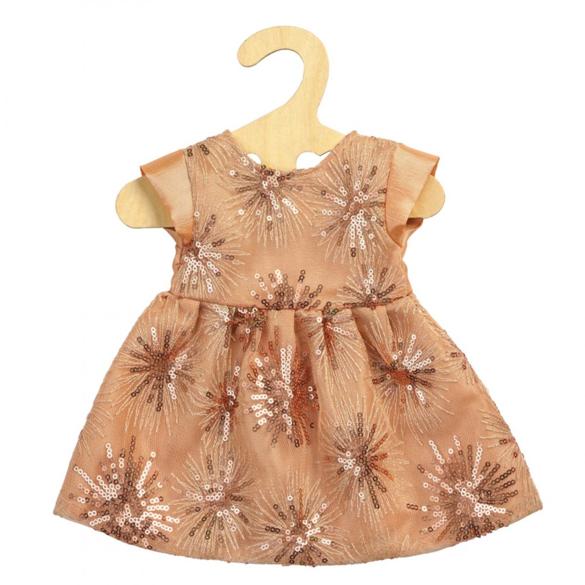 Heless Puppenkleid Glitzerkleid Roségold 28-35 cm Puppenkleidung.