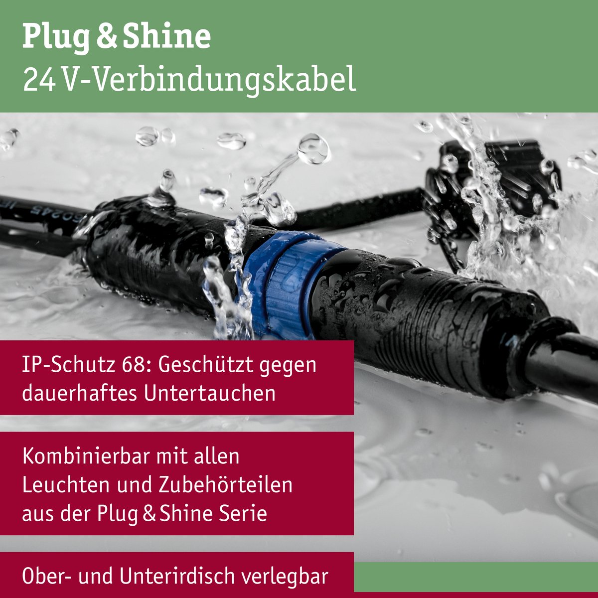 Paulmann Stecker Glanzverteiler 3 Ausgänge IP68 schwarz