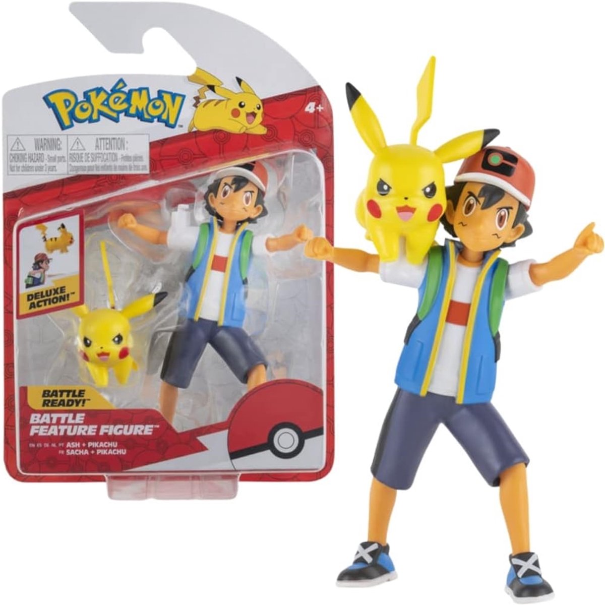 Jazwares Pokémon Battle Feature Figure – Ash Pikachu