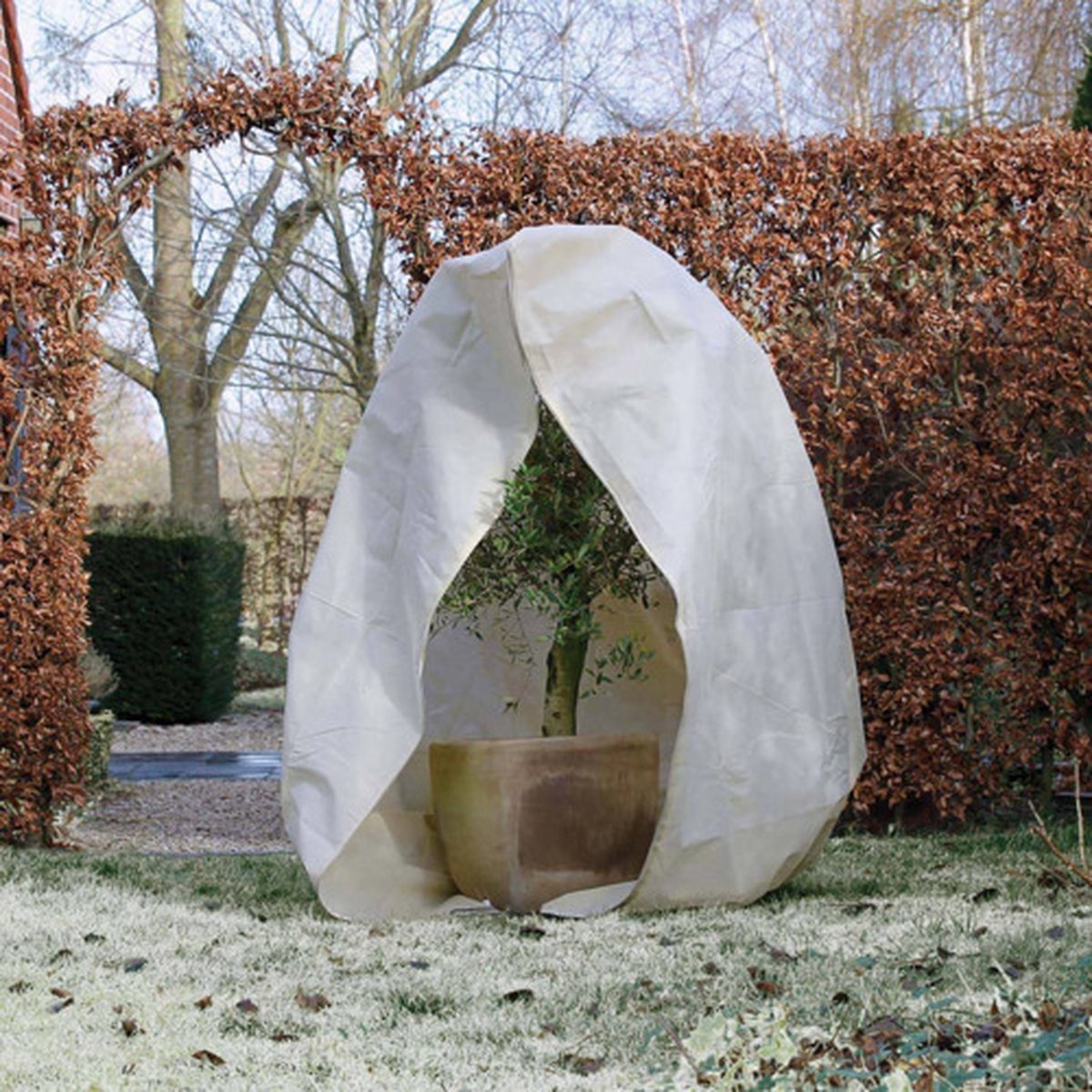 Natur Nature Winter Cover mit Reißverschluss 70 g m² 3x2,5x2,5 M beige