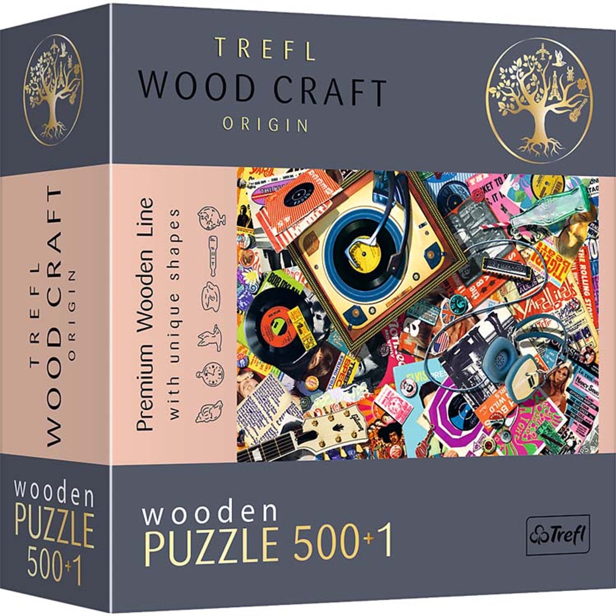Trefl Puzzle Musikwelt 500+1 Stück bunter FSC-Karton.