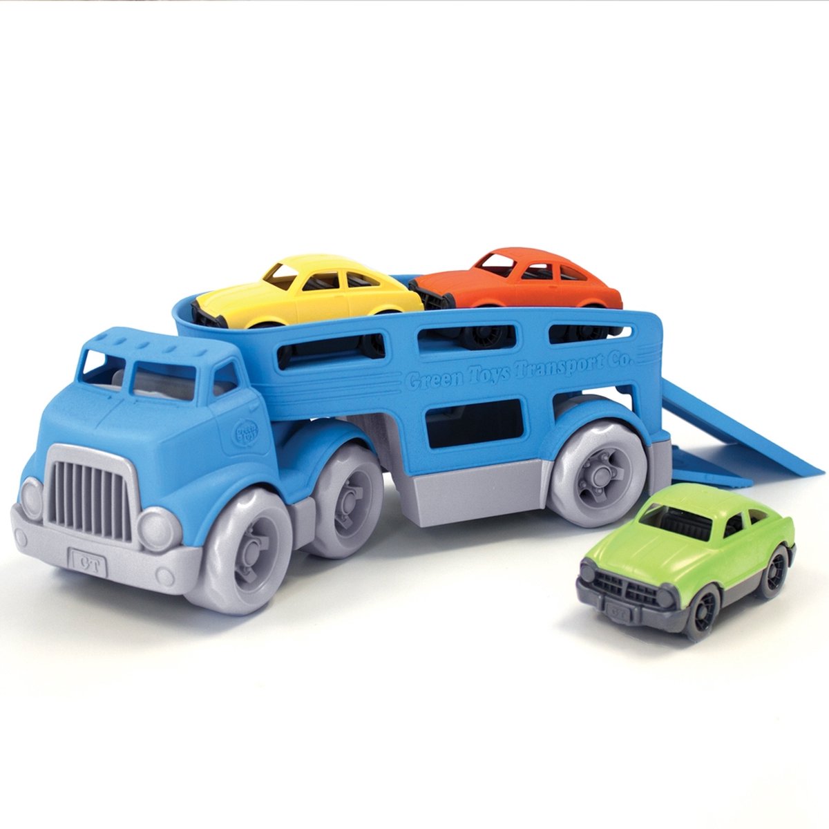 Grünes Spielzeug, grünes Spielzeug, Autotransporter
