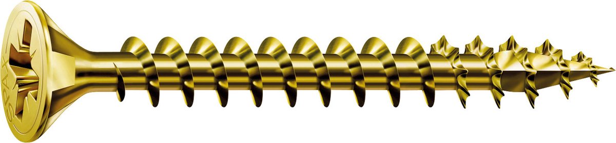 Spax universal schroef, 4 x 60 mm, 90 st, voldraad, verzonken kop, kruiskop z, 4cut, gelb - 8000000287459