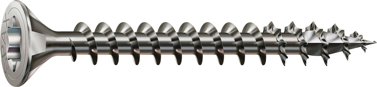 Spax Edelstahlschraube, 3,5 x 25 mm, 180 Stück, Vollgewinde, Senkkopf, T-Star Plus T15, 4Cut, Edelstahl A2 - 8000000287107