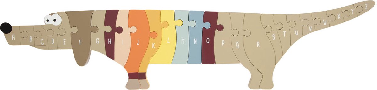 Small Foot - Holz-Buchstaben- und Formenpuzzle Hund, 26-tlg.