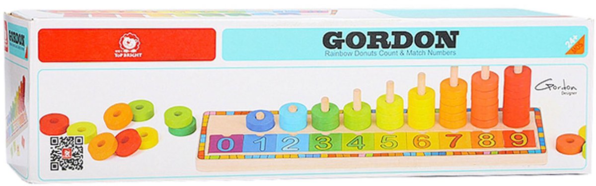 Topbright Holz-Zählspiel, Lernspielzeug, Zählringe, 56-teilig.