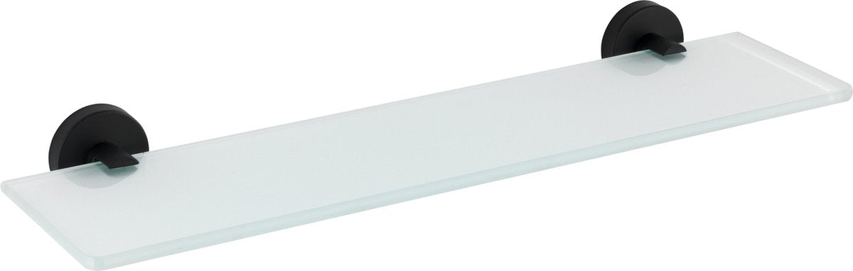 Wenko Glasregal Bosio Edelstahl schwarz matt 47cm breit - Badezimmerregal - Glasregal
