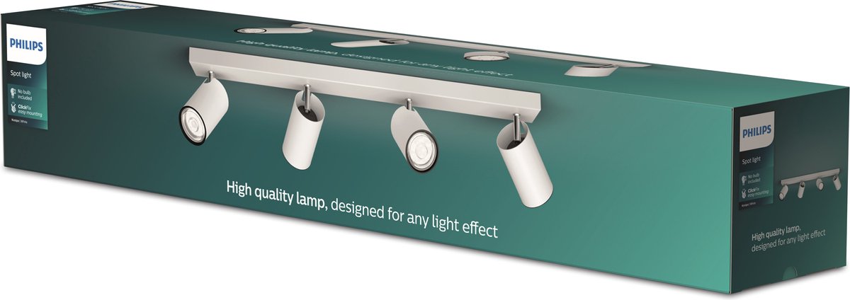 Philips led philips kosipo opbouwspot - 4-lichts -wit