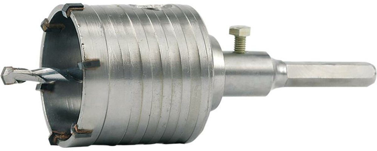 Vorel Profi-Lochsäge für Mauerwerk – ø 65 mm – Sechskant-Adapter – inklusive Zentrierbohrer – Kastenbohrer für Beton und Ziegel – 03240