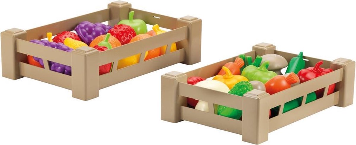 Ecoffier-Kiste mit sortiertem Obst und Gemüse aus Kunststoff