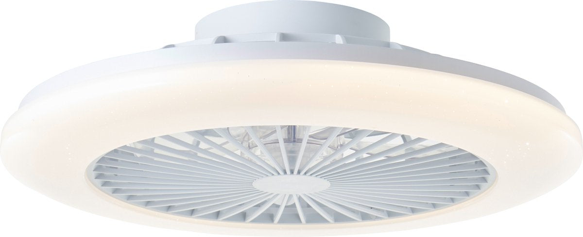 Brilliant Salerno – Deckenventilator – mit Beleuchtung – LED 40 W – Weiß und RGB-Farben – dimmbar – Weiß – sehr leise