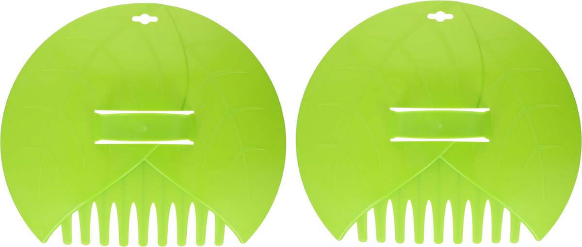Kinzo garden bladgrijpers - 2 stuks - om bladeren en tuinafval bij elkaar te harken