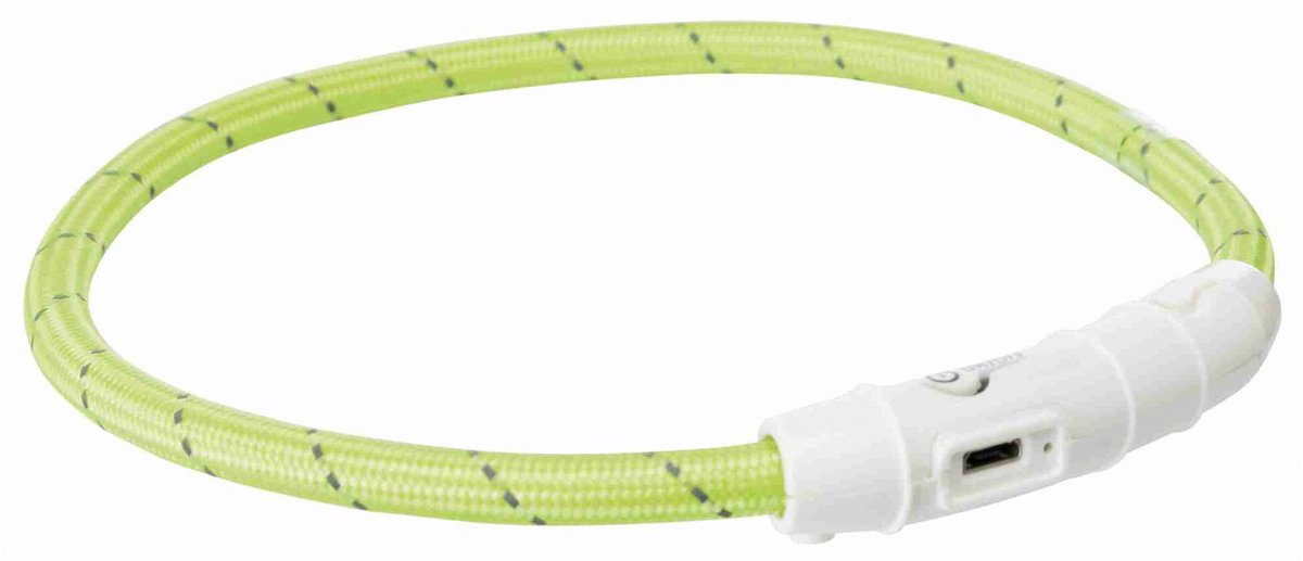 Trixie leuchtendes Hundehalsband Flash USB TPU Nylon grün