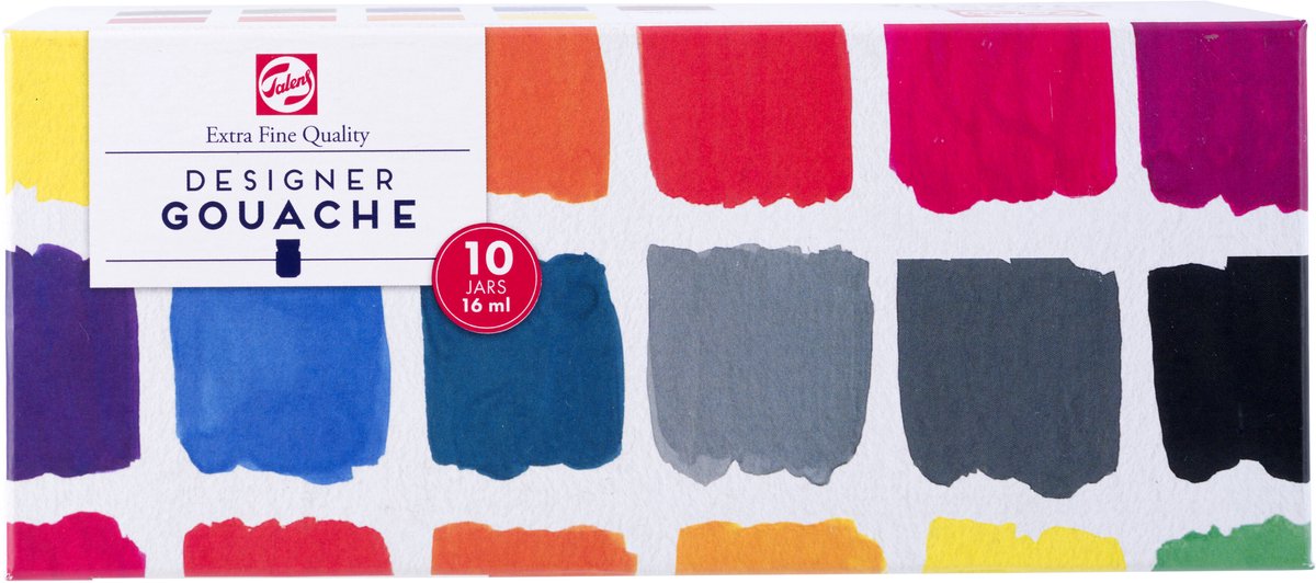 Extra feines Gouache-Set von Talens, 10 x 16 ml-Flaschen