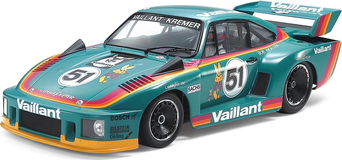 Tamiya Modellbausatzauto – 20071 Porsche 935 Vaillant Rennwagen aus Kunststoff – 1:20 – Modellbausatz