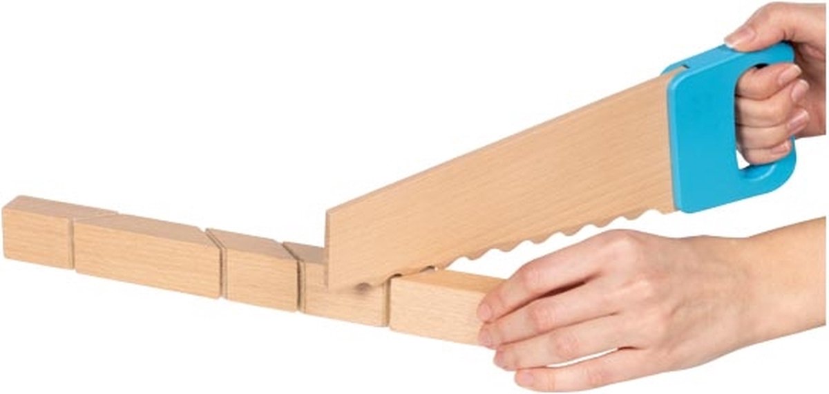 Goki -Holzsäge und Bausteine mit Klettverbindung, 11dlg.