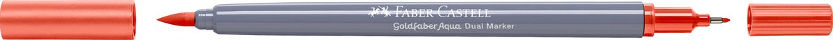 Faber-Castell – Duo-Aquarellmarker Goldfaber – dunkles Cadmiumorange 115 – Pinsel 0,6 mm – FC-164615