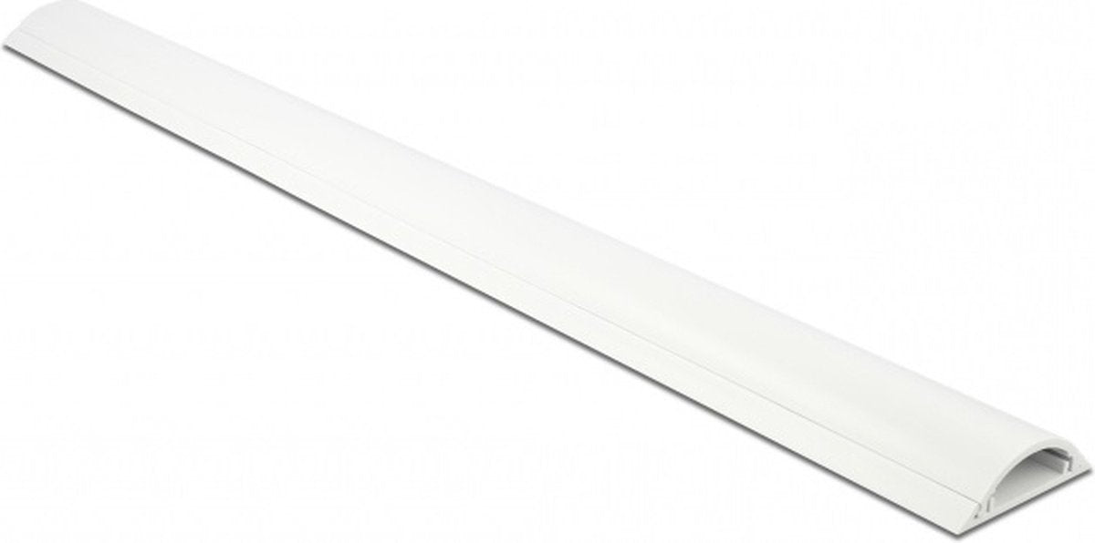 Delock Kunststoff-Kabelkanal halbrund mit selbstklebendem Klebestreifen - 100 x 5 cm weiß