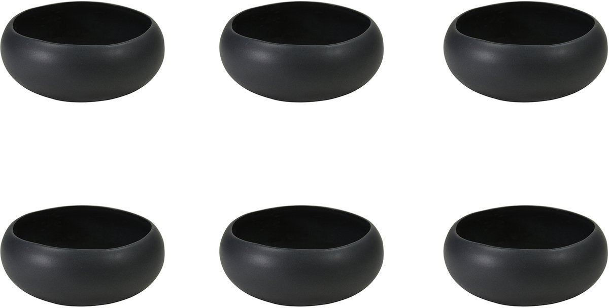 Medard de Noblat - Oslo schwarz - kleine Schüssel 12 cm - 6 Stück - Steingut