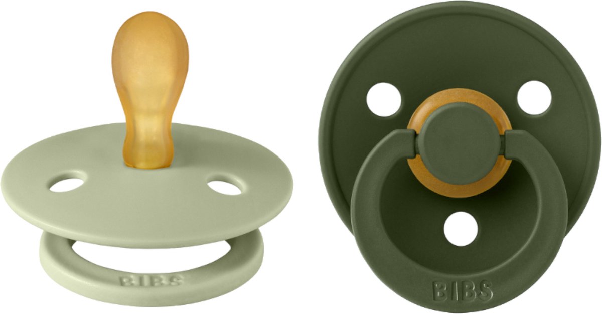Bibs Schnuller – symmetrisch – 2 Stück – 0–6 Monate – Salbei-Jägergrün