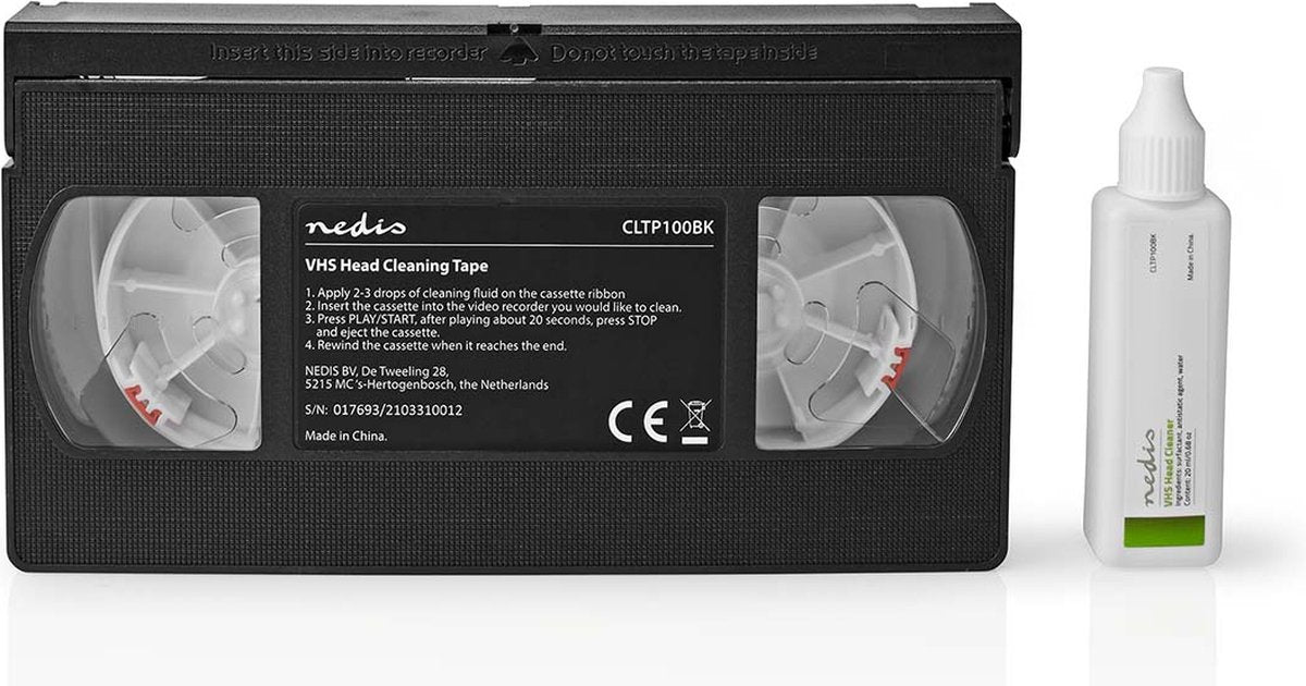 Nedis VHS-Reinigungskassette – 20 ml – VHS-Köpfe – Schwarz