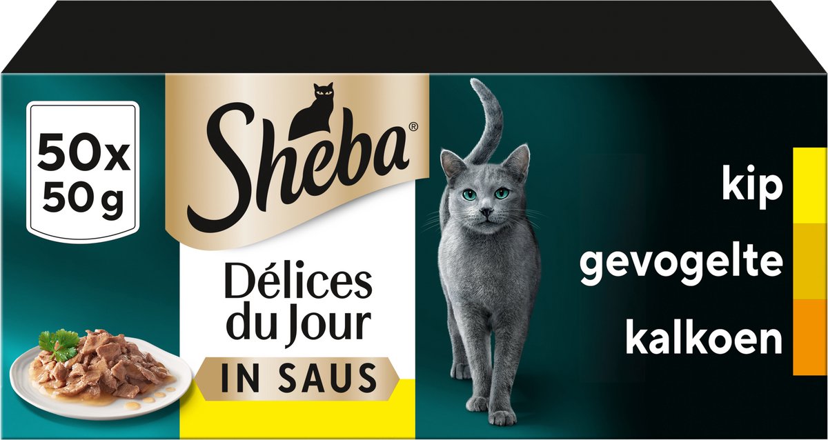 Sheba Katzenfutter - Delices du Jour - Geflügelsauce - Megapack 50x50g