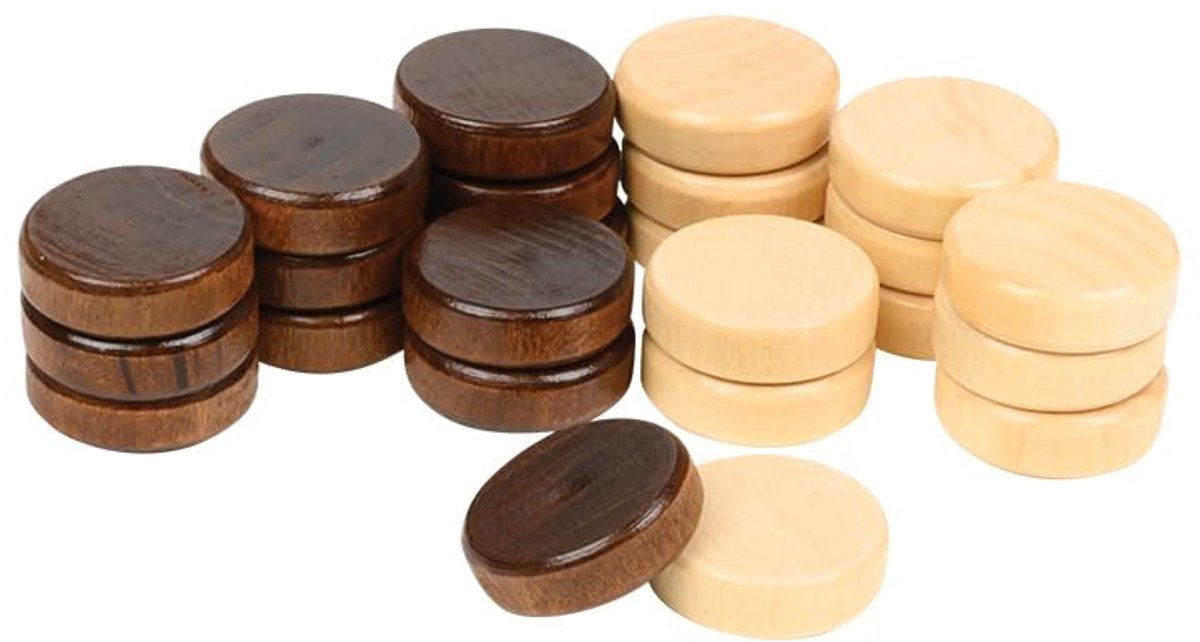 Philos Backgammonsteinset 28 x 8 mm Spielsteine aus Holz.