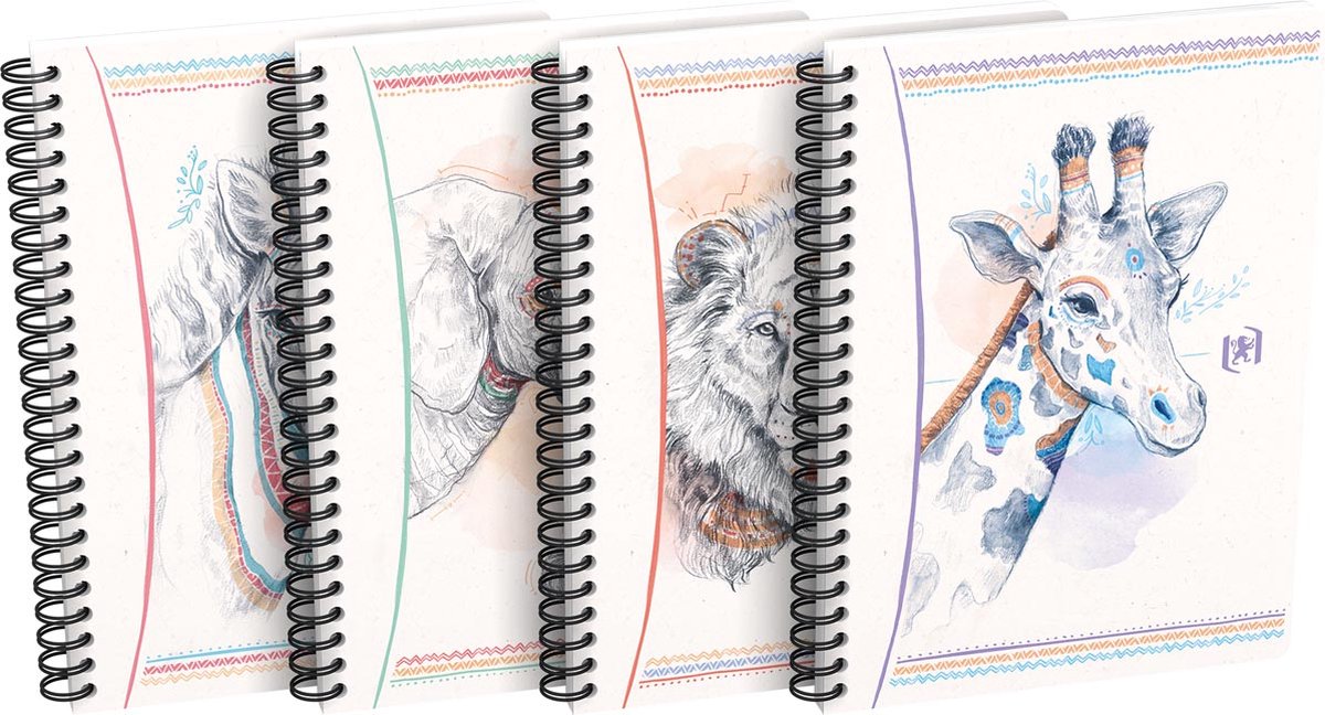 Oxford Boho Spirit Notizbuch, A5, liniert, 120 Seiten, 90 g, zufälliges Design