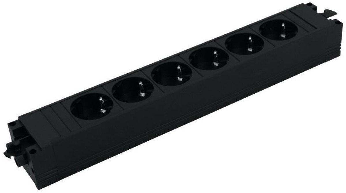 Bachmann Steckdosenleiste mit Wieland GST18® Installationsstecker und 6 Kontakten schwarz
