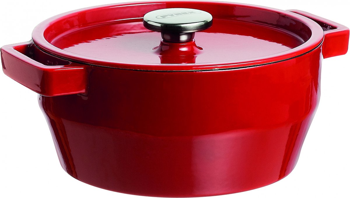 Pyrex Schmortopf zum langsamen Kochen – rot – 28 cm – 6,3 l