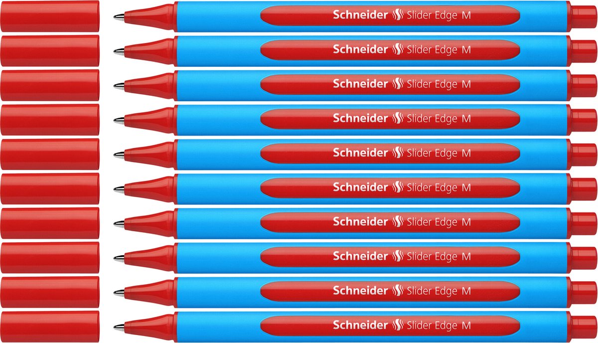 Schneider Schreibgeräte Schneider Kugelschreiber - Schiebekante - Feder M - Schreibfarbe Rot - 10 Stück - S-152102-10
