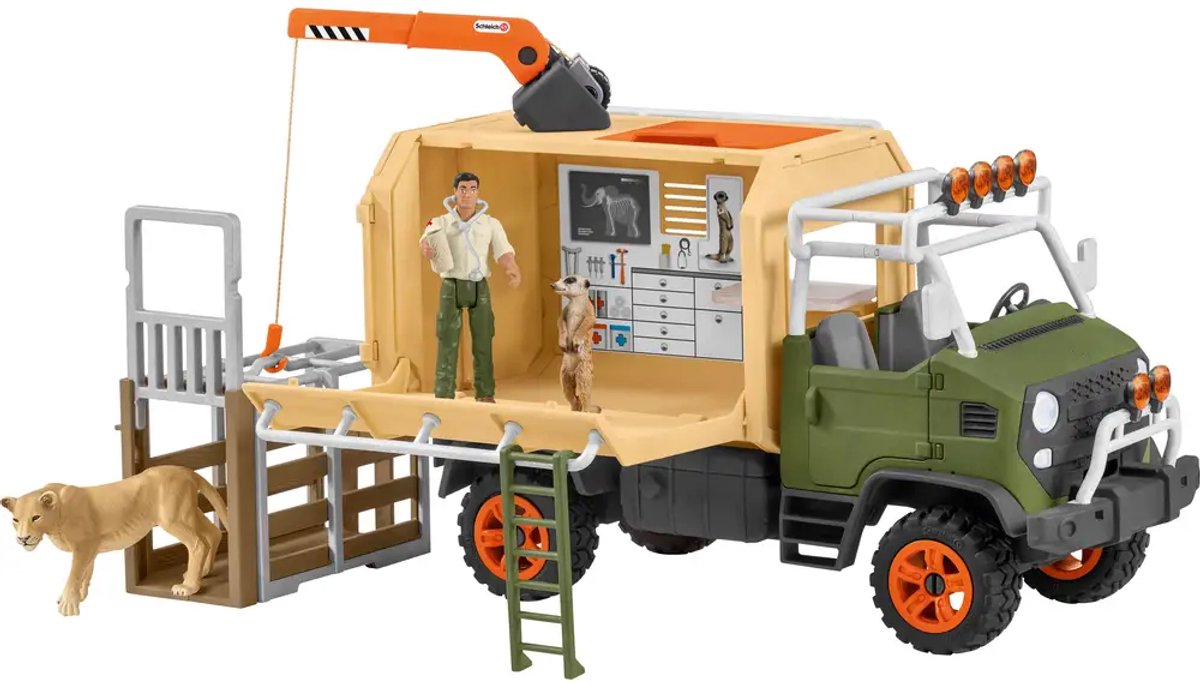 Schleich Wild Life Spielfiguren-Set – Großer Tierrettungswagen – Kinderspielzeug für Jungen und Mädchen – 3 bis 8 Jahre – 10 Teile – 42475