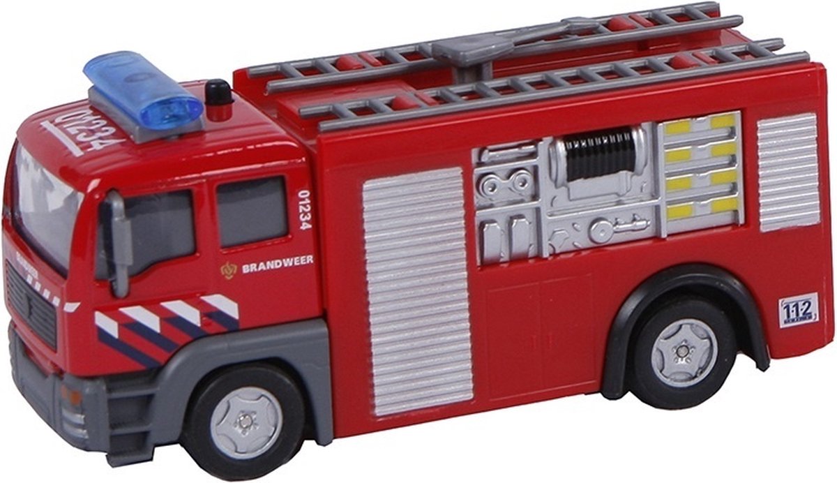2-teiliger Feuerwehr-Tankwagenrückzug mit Licht und Sound 12 cm rot
