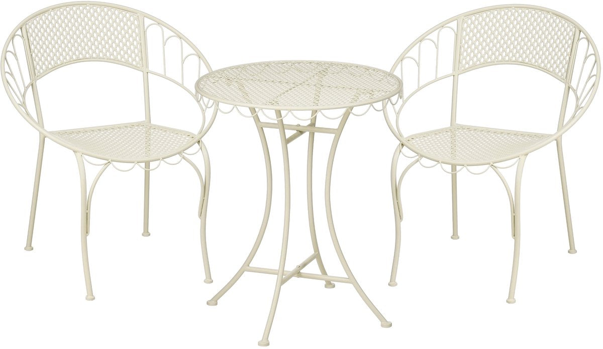 Mica decorations marseille bistroset - set van 3 - ijzer - off-white