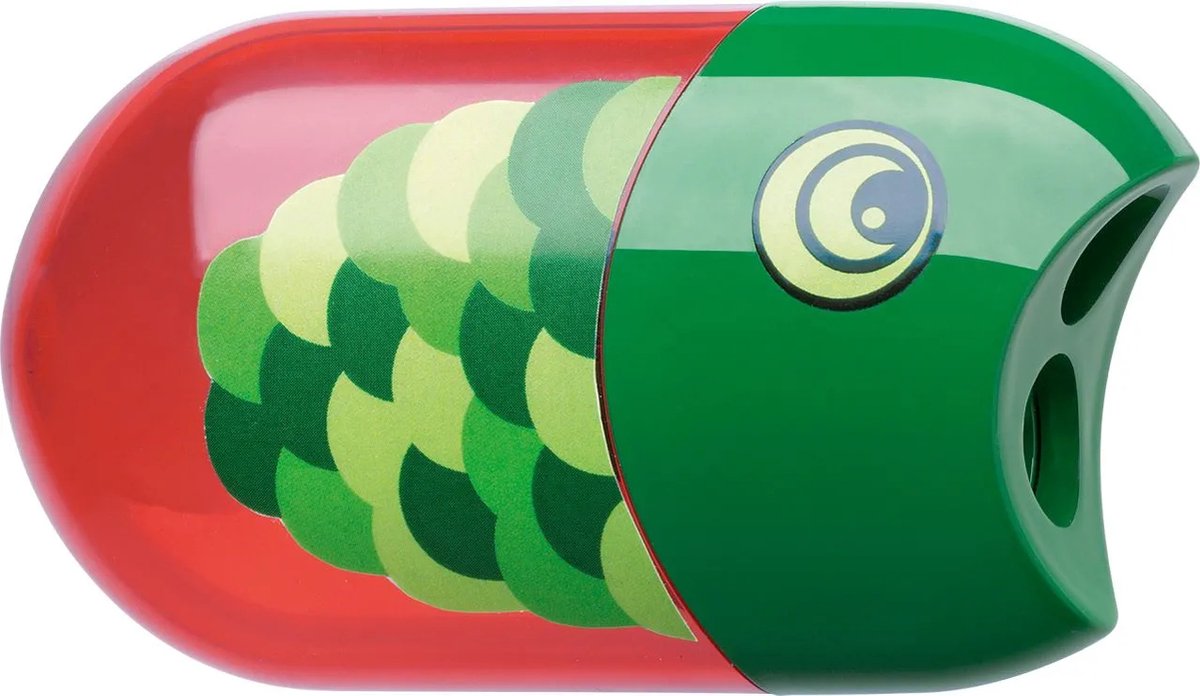 Faber-Castell Bleistiftspitzer mit Radiergummi – Fischmotiv – 2-Loch – fc-183527