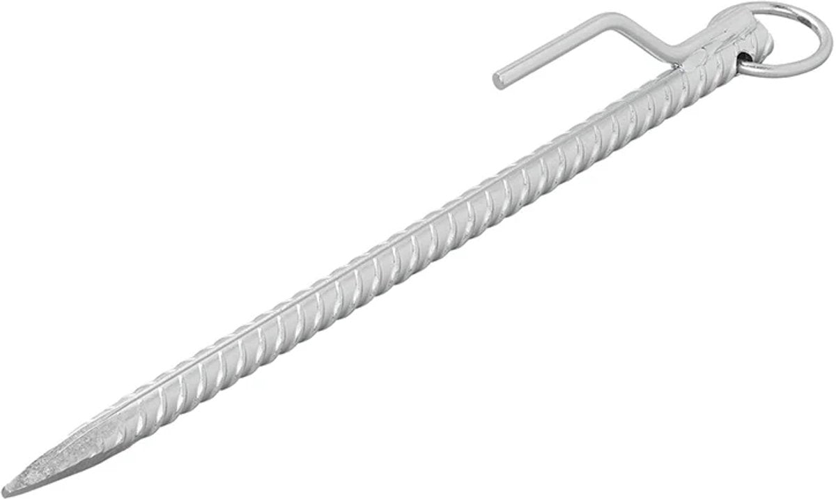 Proplus grondpen - 41cm - met haak en ring - tentharing - rotspen - haring - ø 18 mm - staal