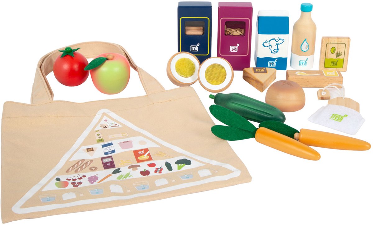 Small Foot - Spielnahrung aus Holz, vegetarisches Lebensmittelset, 17-teilig.