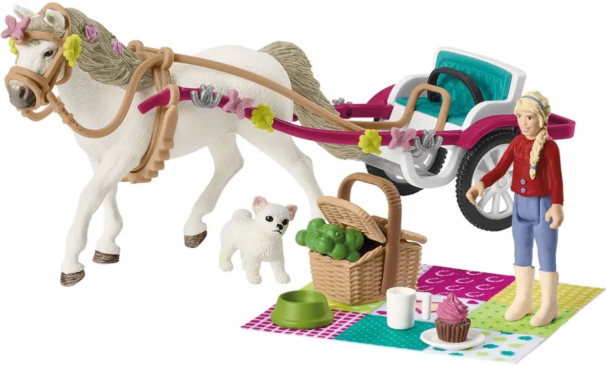 Schleich Horse Club Spielfiguren-Set – Kutsche für Pferdeshow – Kinderspielzeug für Jungen und Mädchen – 5 bis 12 Jahre – 33 Teile – 42467