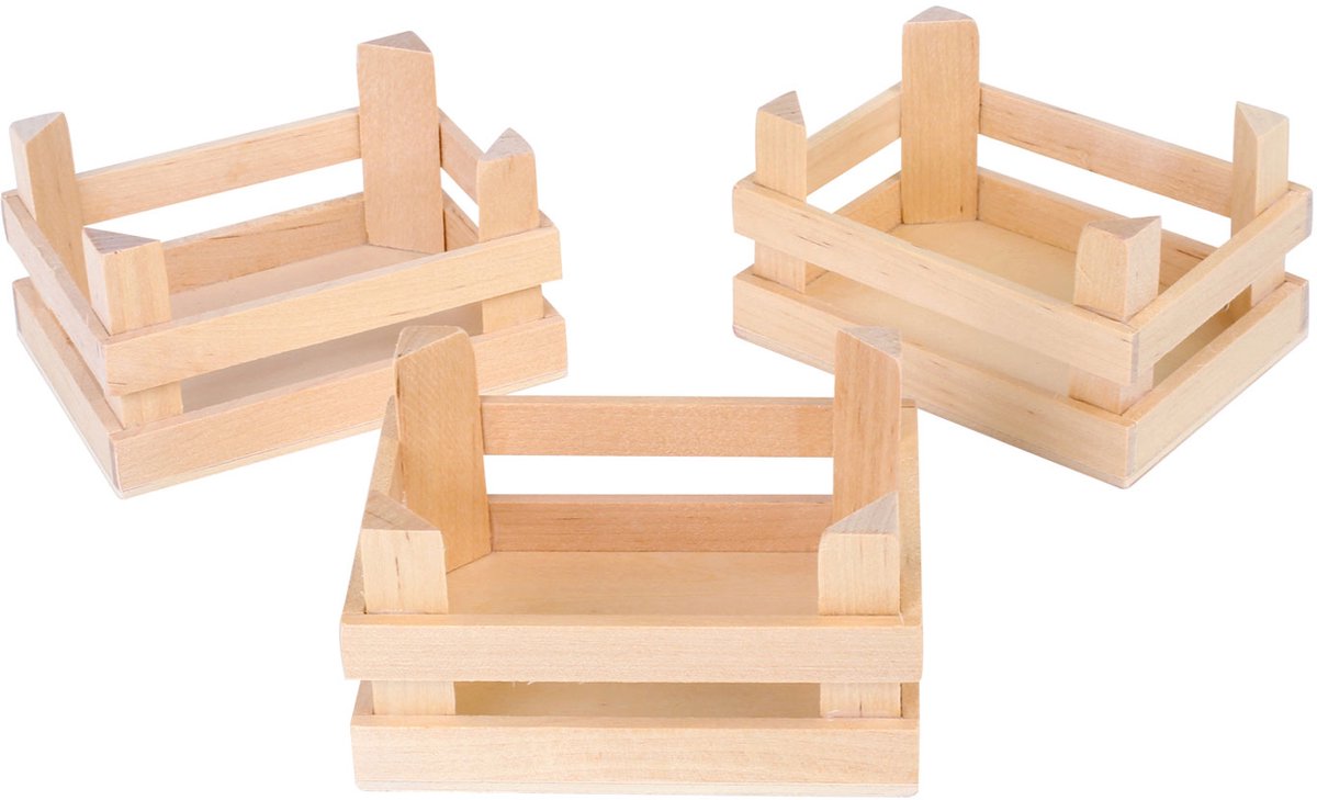 Small Foot - kleine Holzkisten 10x8x5,5cm, 3er-Set