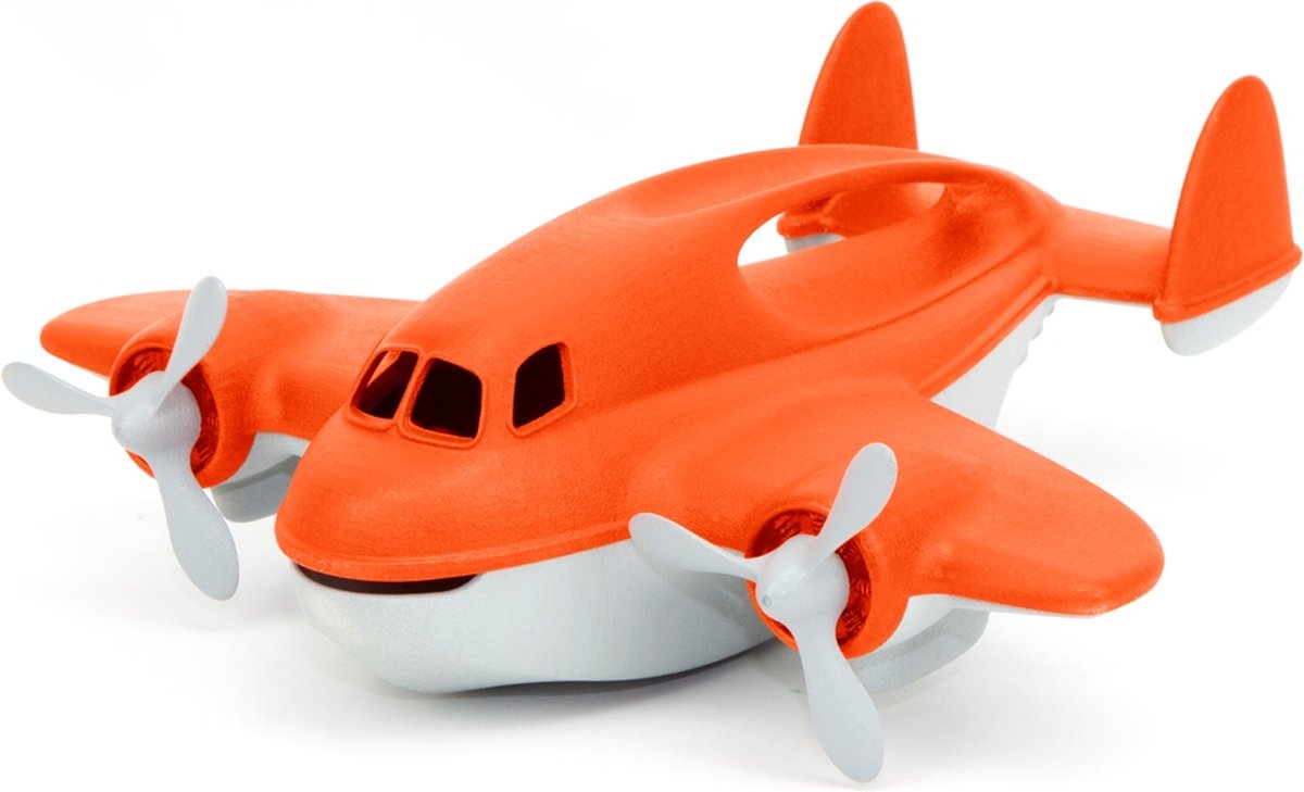 Grünes Spielzeug, Spielzeug, Spielzeug-Feuerlöschflugzeug, orange – grünes Spielzeug