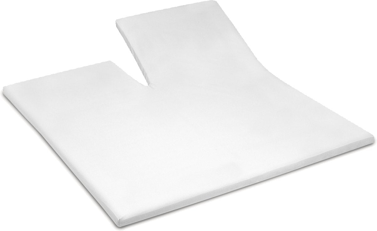 Cinderella - sundays - topper hoeslaken met split - 160x200 cm - tot 15 cm matrashoogte - 100% katoen-satijn - wit