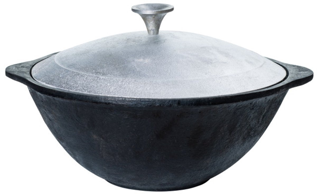 Texas-Club | Kasan | Wok | Gusseisen | Aluminiumdeckel | 8 l