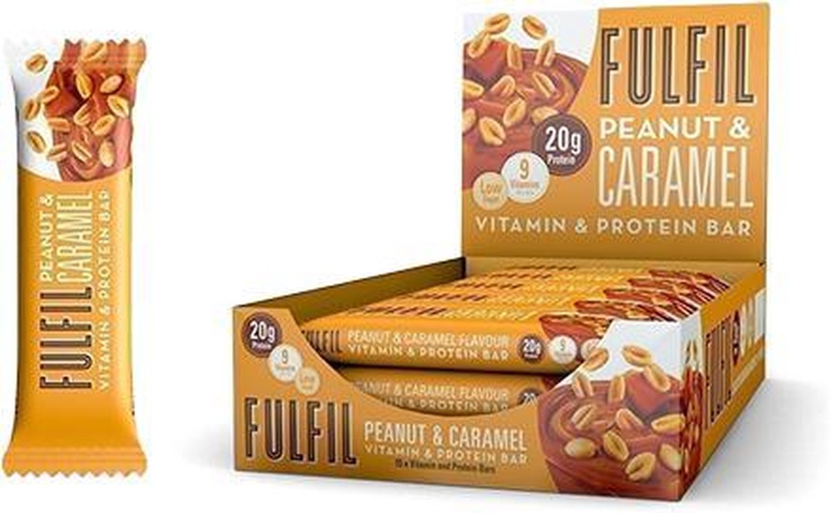 Fulfill Nutrition Vitamin-Proteinriegel – Erdnuss-Karamell – 15 Stück
