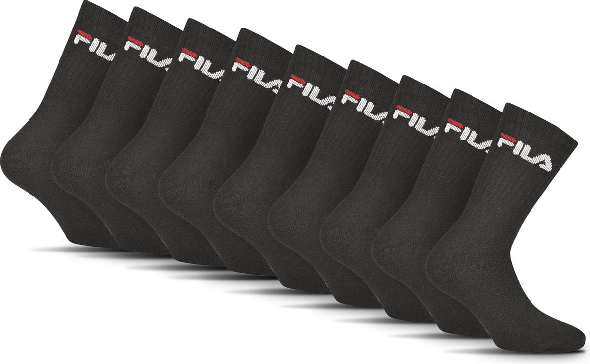 Fila Tennis-Sportsocken – Größe 43 46 – 6er-Pack – Schwarz