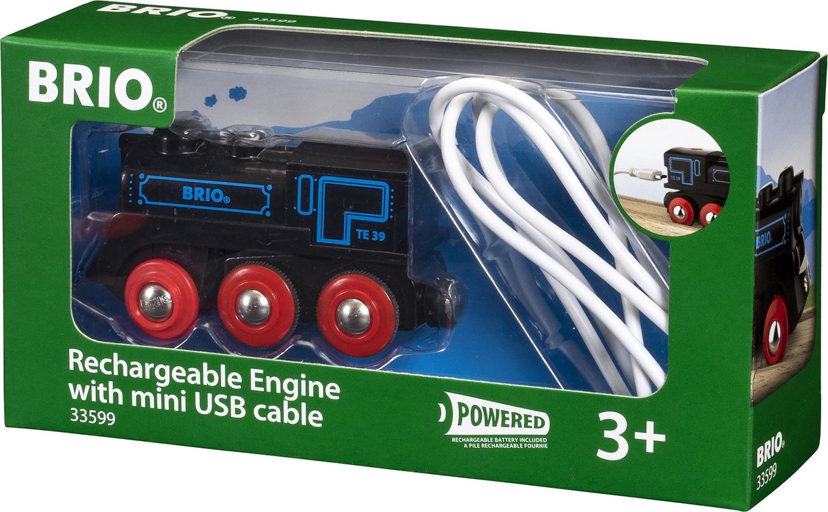 Brio wiederaufladbare Lokomotive mit Mini-USB-Kabel – 33599 – Gleisteil