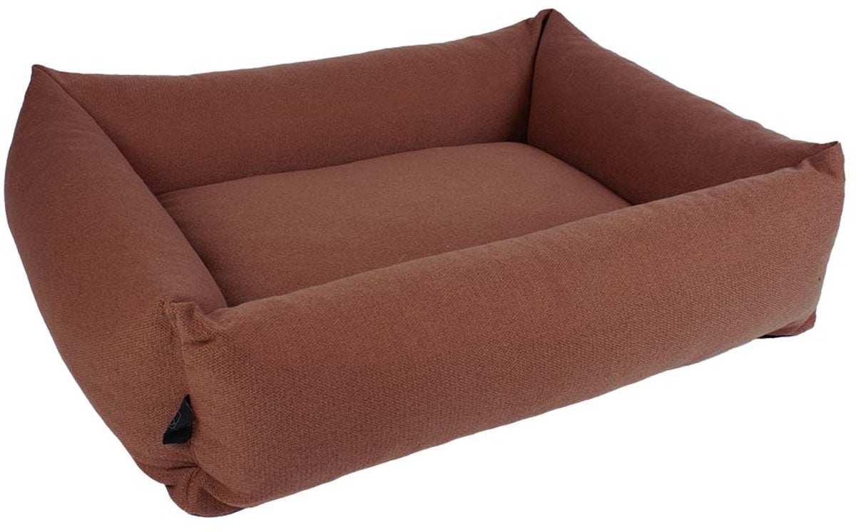 D d home – Eden Hundebett – wasserabweisender, waschbarer Bezug – Kastanienbraun – groß 110 x 95 x 25 cm