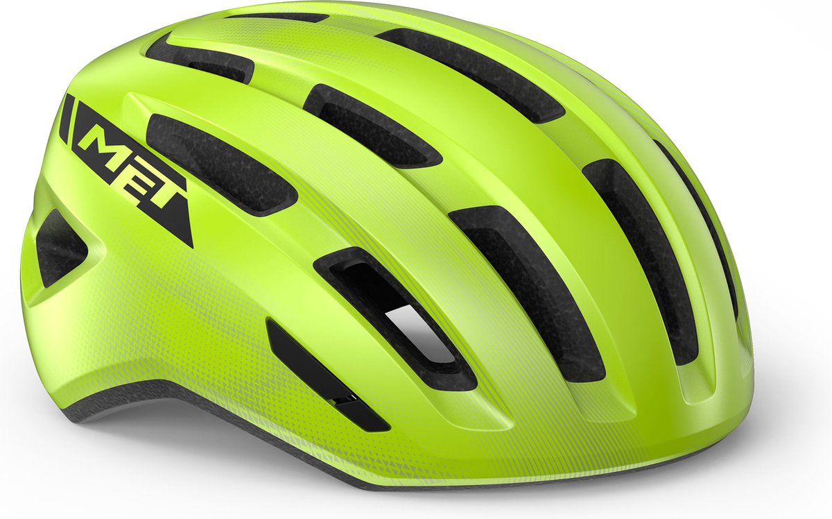 Met Miles Fahrradhelm Herren Damen – Fahrradhelm Citybike Erwachsene – E-Bike – Trekking – Größe S M (52–58 cm) – Fluorgelb glänzend (Gelb)