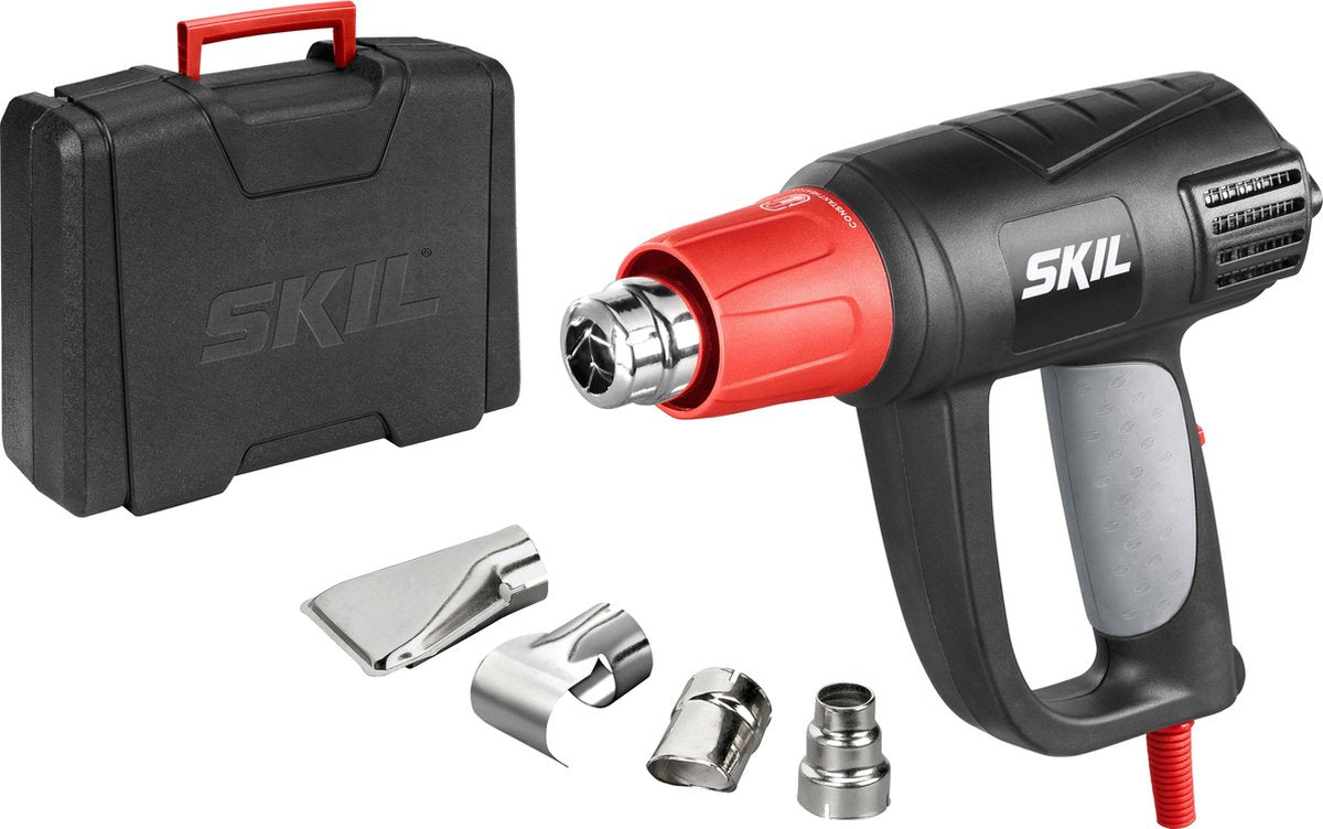 Skil Heißluftpistole 2000 W – Farbbrenner – Grillanzünder – Löten – Heißluftpistole – Heißluftpistole – bis zu 650 °C – inklusive Düsenkoffer – 8004 AA