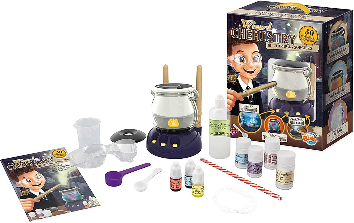 Buki France Buki – Zauberchemie – Wissenschaftsbox – Chemie – Experimentieren – Magie mit Wissenschaft – Magie mit Wissenschaft